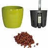 Set4 Blumentopf Venus schilfgrün 13/12 Ø 16cm H 14cm+KT+WA+BT