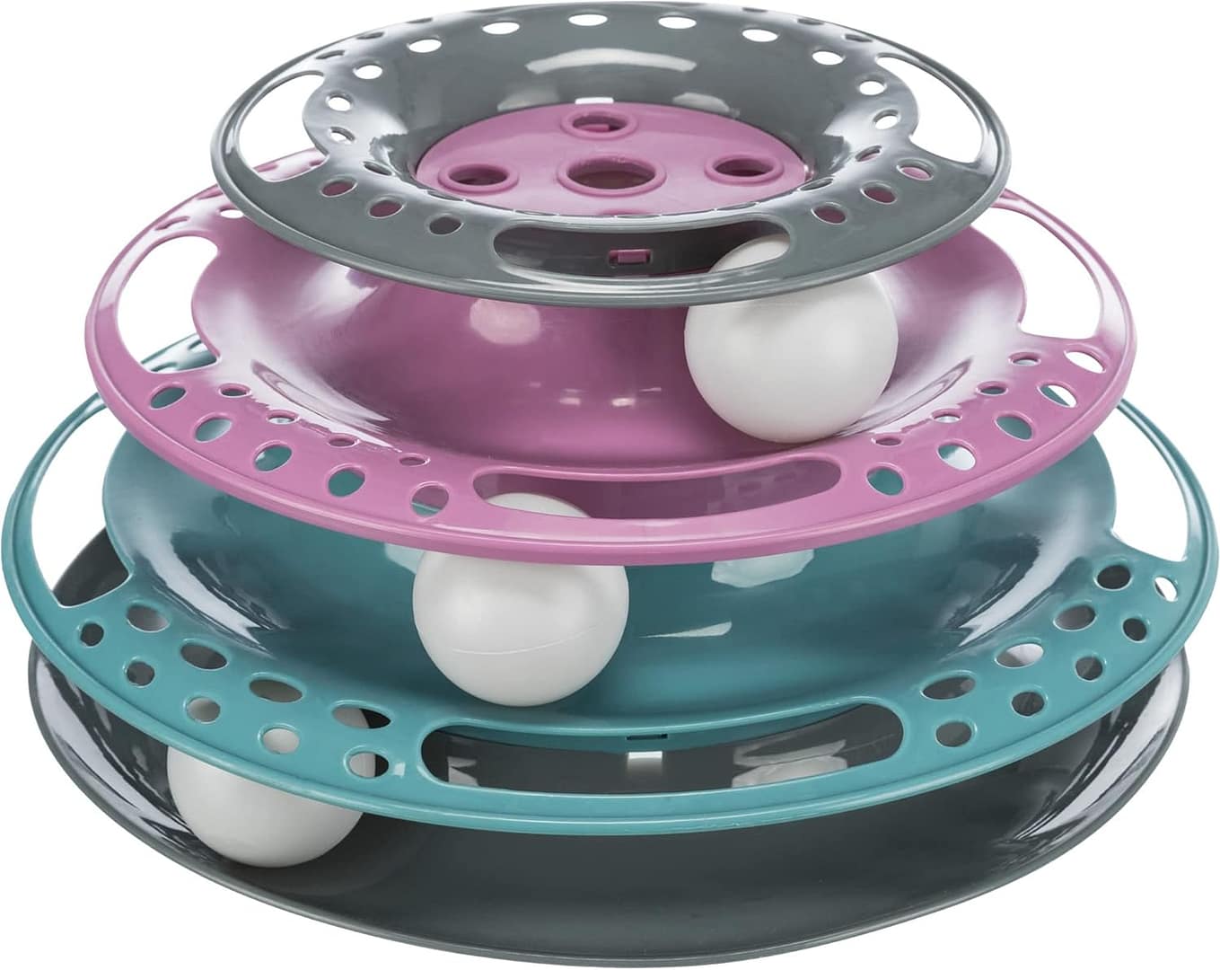 Trixie 41345 Spielturm Catch the Balls, Kunststoff, ø 25 × 13 cm