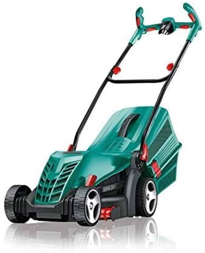 Bosch Rasenmäher ARM 34 (Grasfangbox, Karton, Schnitthöhe 20-70 mm, Schnittbreite 34 cm, 11 kg, 1.300 W)
