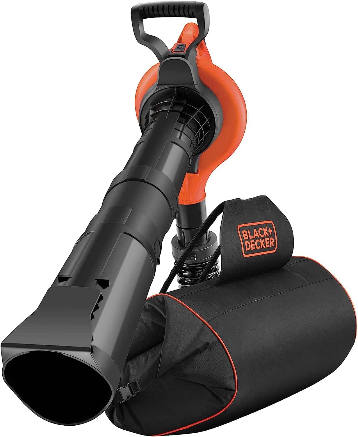 Black+Decker GW3031BP Elektro Laubsauger & Laubbläser mit Häcksler, 72l Fangsack-Rucksack, Laubrechen & Tragegurt – Hohe Blasgeschwindigkeit & Saugleistung – 3000W