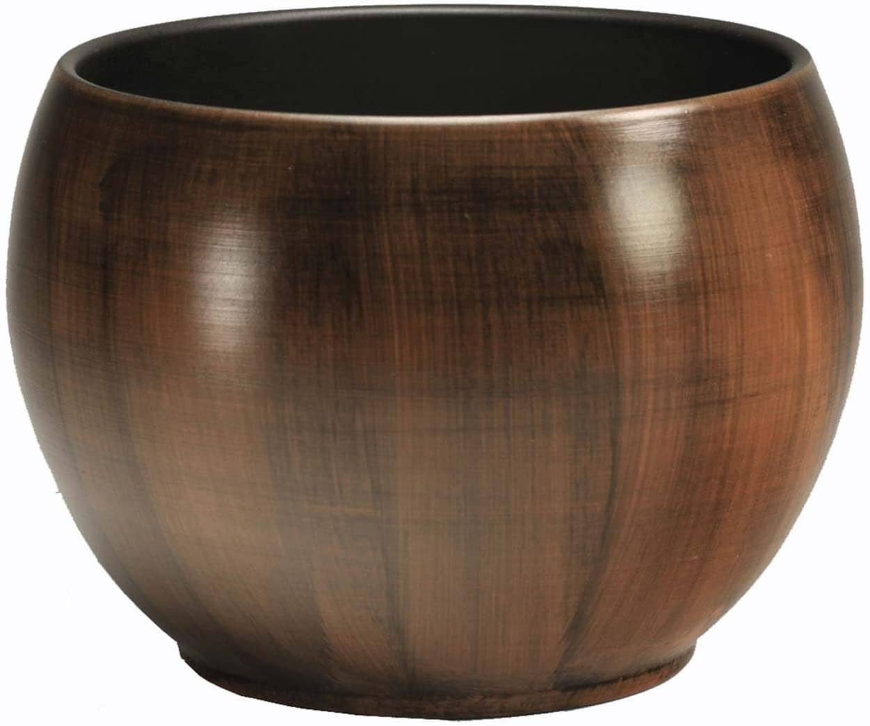 Keramik Blumentopf Bali in Holzdekor Durchmesser 20 cm/Höhe 15.5 cm