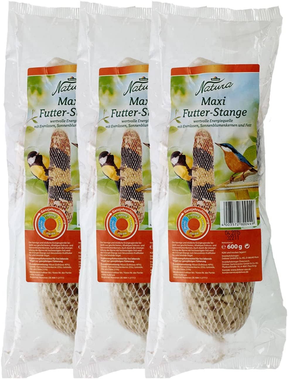 Dehner Natura Maxi-Futterstange, 3 x 600 g (1.8 kg)