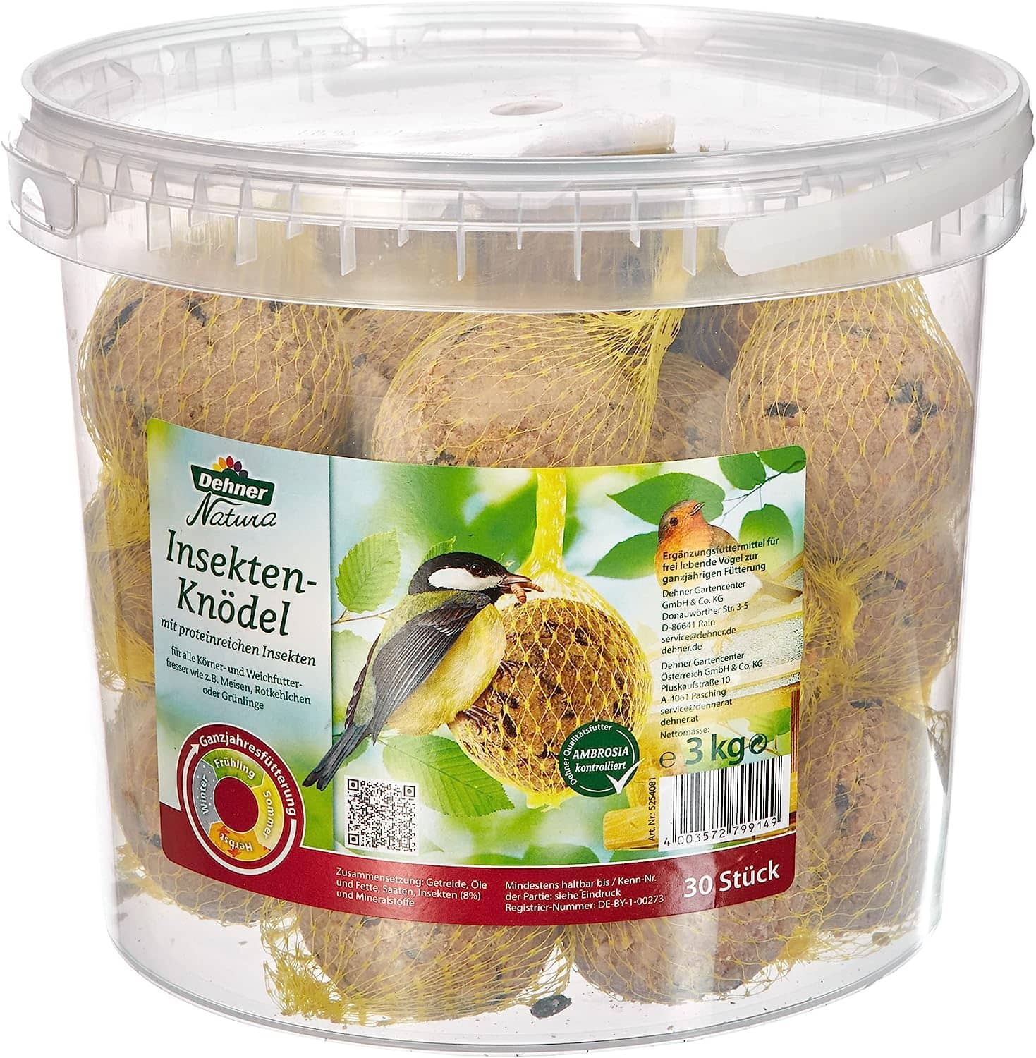 Dehner Natura Insekten-Knödel, 30 Stück (3 kg)