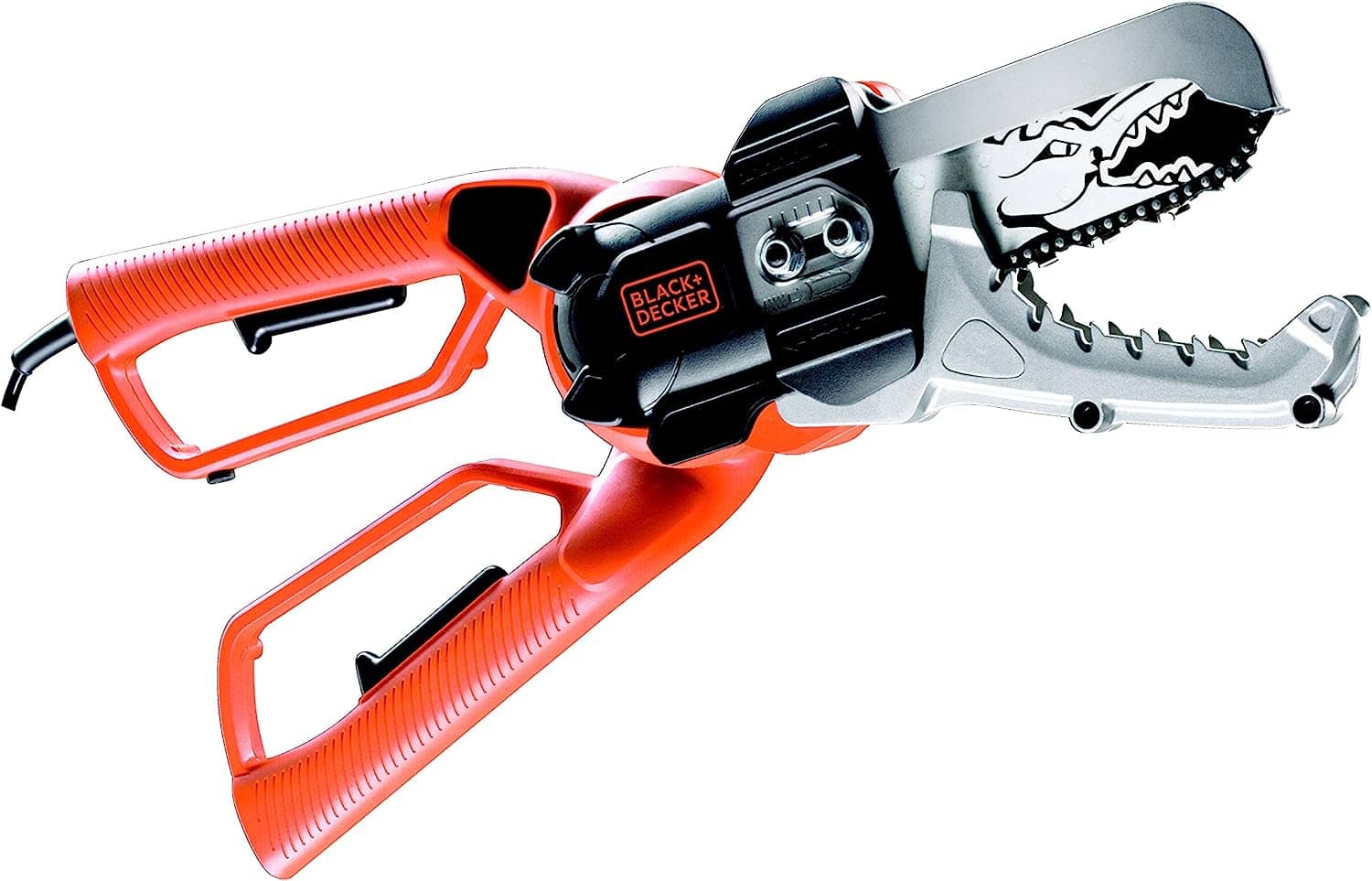 Black+Decker Elektro-Astschere Alligator (550W, 10 cm Schwertlänge, Sicherheits-Zweihandgriff, Klemmbackensystem) GK1000