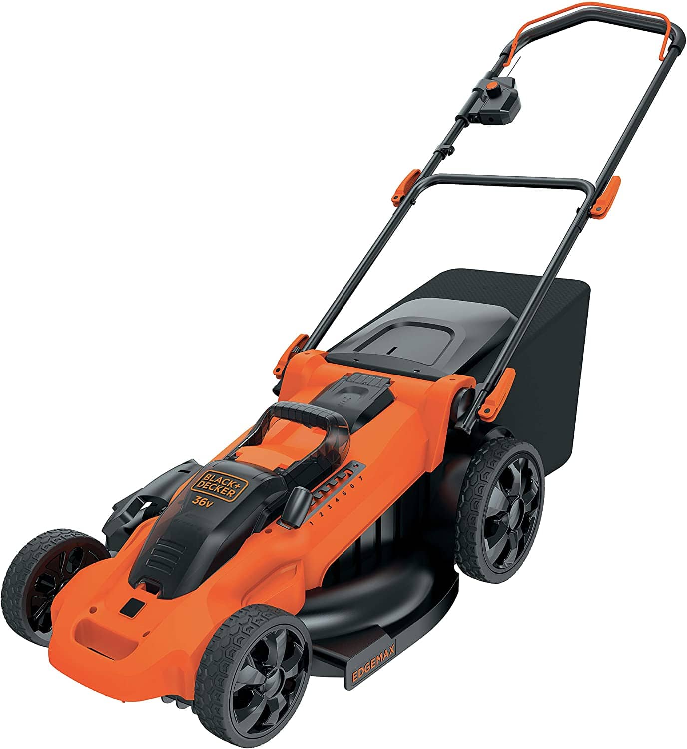 Black+Decker 3-in-1 Akku-Rasenmäher (mit Autosense 36V, 48 cm Schnittbreite, für mittlere und große Gärten, inkl. 2 Akkus, 90-Min Schnellladegerät, 50l Fangsack, Mulchfunktion) CLMA4820L2