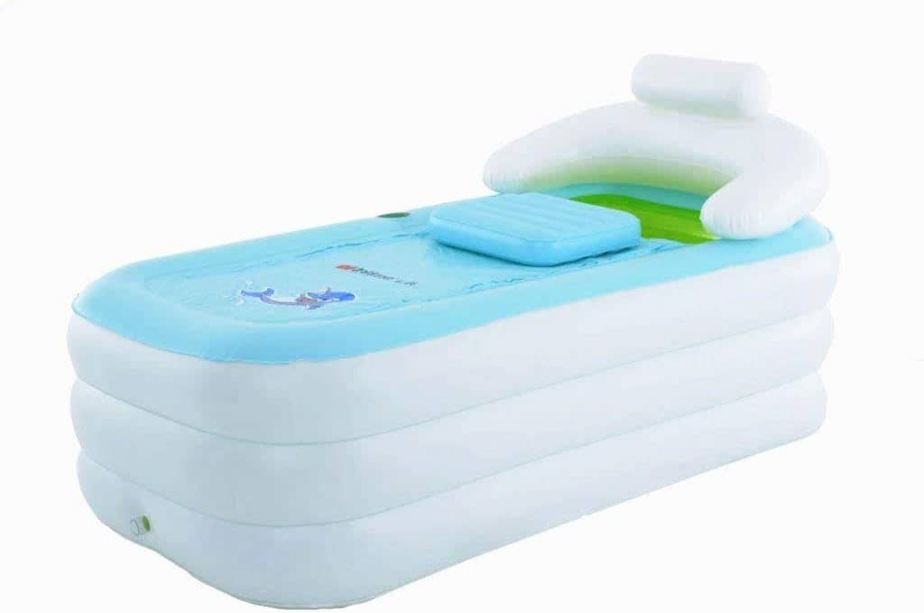 Intime Faltbare Aufblasbare Dicke Warme Erwachsene Badewanne, Spa-Badewanne, Kinder Aufblasbare Pool, Weiß