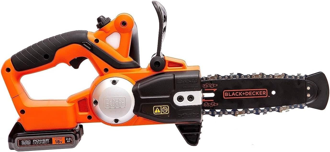 Black+Decker Li Ion Akku-Kettensäge 18V GKC1825L20 mit Akku und Ladegerät – Ideal für Holz- & Gartenarbeiten – 25 cm Schwertlänge